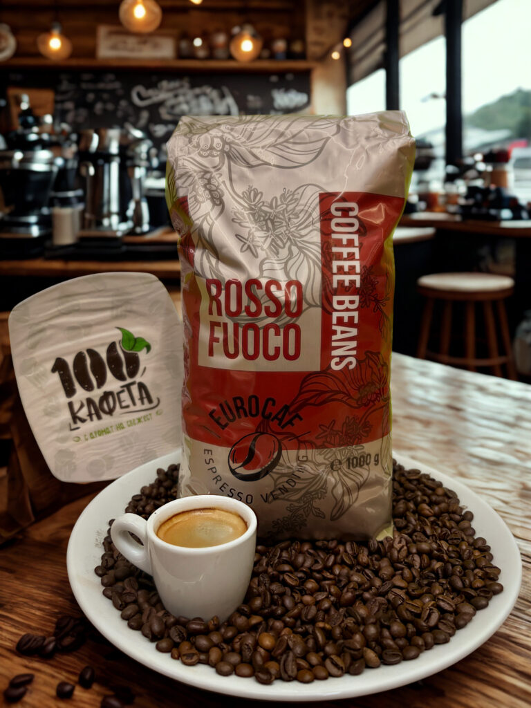 Кафе на зърна Eurocaf Rosso Fuoco 1кг.